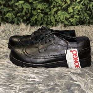 BONGO “CATE” Oxfords Faux Leather Chunky Heel NWTS Sz 9 #40440 Black